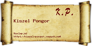 Kiszel Pongor névjegykártya